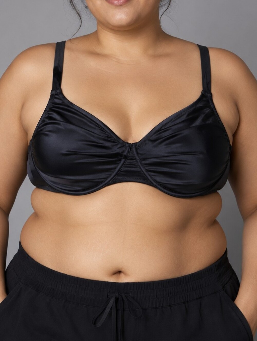 SPANX Black Low Profile Push-Up Bra Full Coverage Supportive Shaping Lingerie